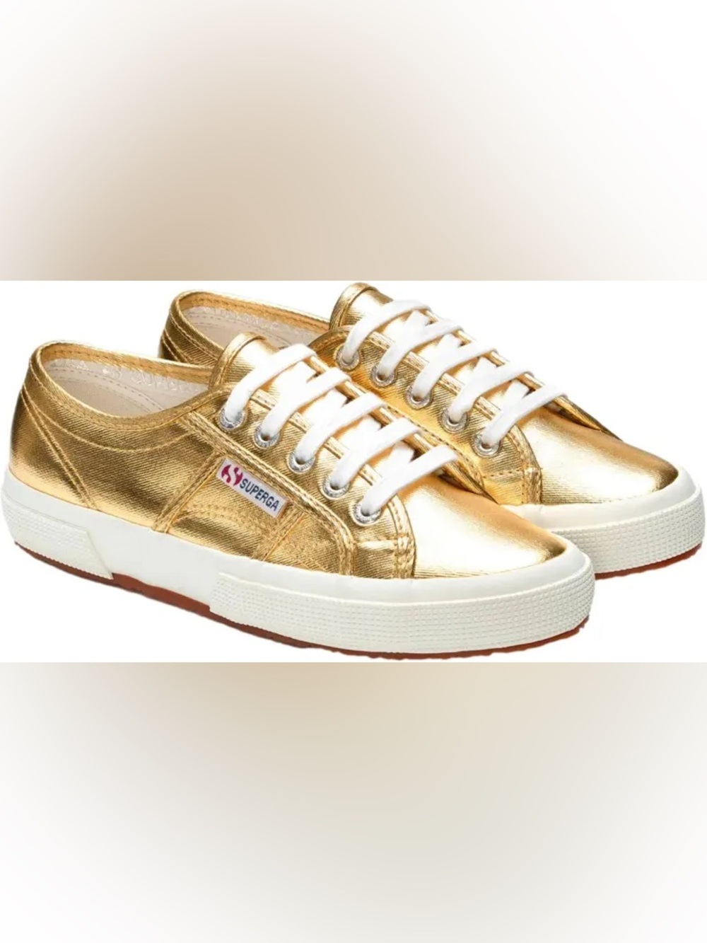 NWT Superga 2750 COTMETU Metallic Yellow Gold Cadmium